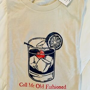 NWT! J Crew Cream Graphic Cocktail Graphic CALL ME OLD FASHIONED